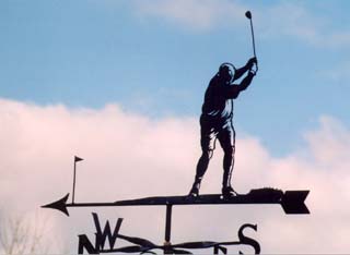 Golfer Teeing off weather vane